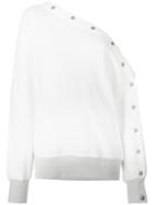 Rag & Bone One Shoulder Button Detailed Sweatshirt - White