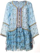 Poupette St Barth Printed Floral Dress, Women's, Size: Small, Blue, Cotton