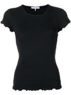 Frame Ruffle Trim T-shirt - Black