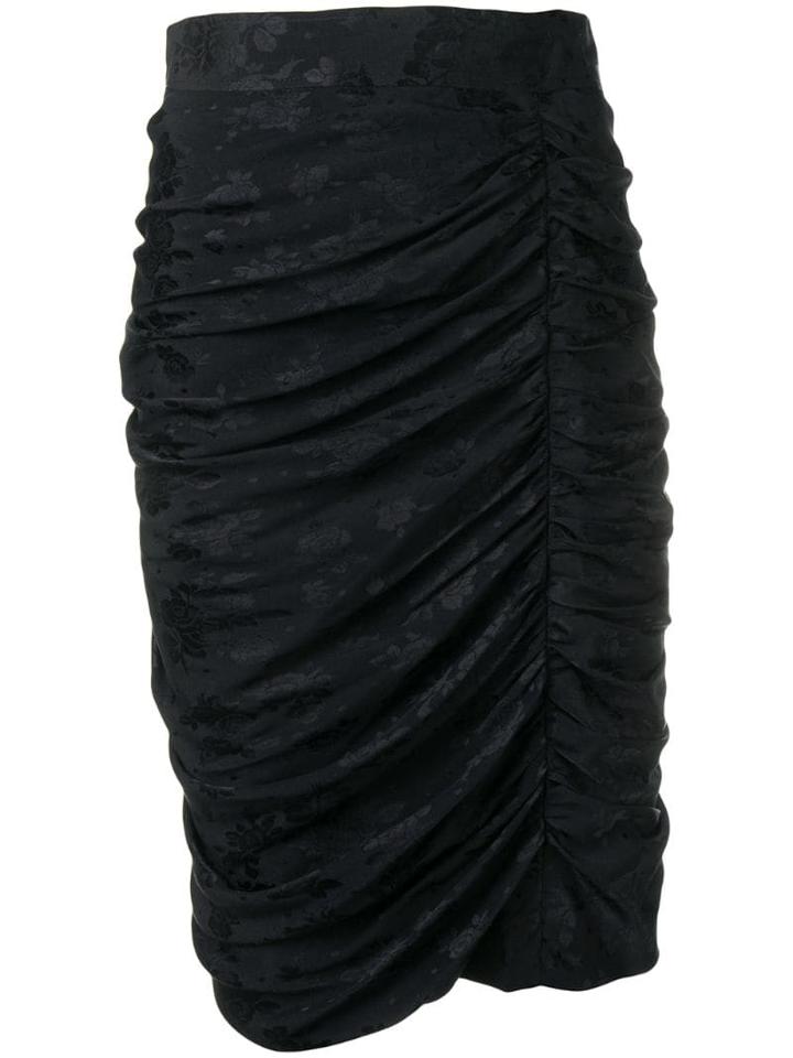 Emanuel Ungaro Pre-owned 1980's Ruched Detail Skirt - Black