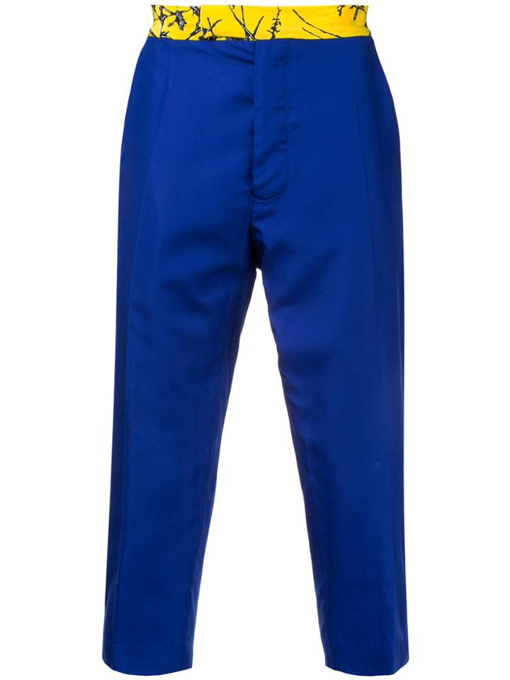 Haider Ackermann Printed Cropped Trousers - Blue