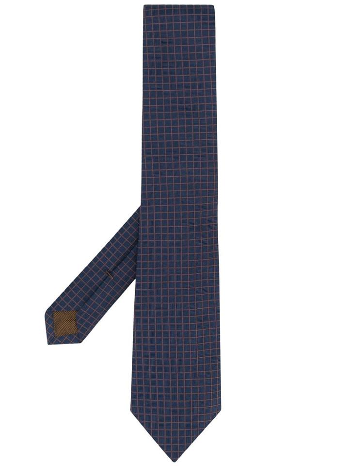 Church's Check Patterned Tie - Blue