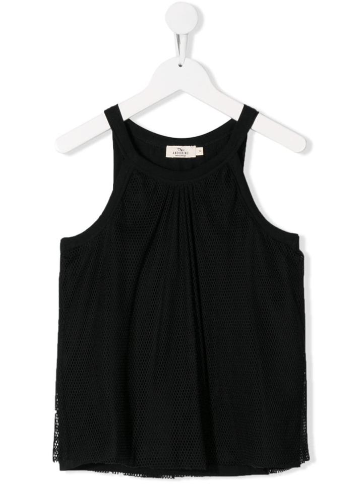 Andorine Teen Mesh Vest Top - Black