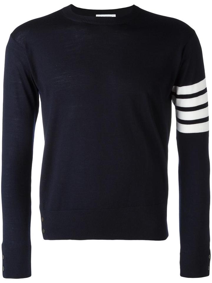 Thom Browne Striped Sleeve Jumper, Men's, Size: 1, Blue, Wool
