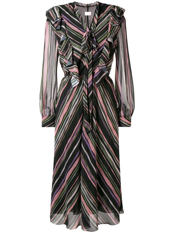 Giamba Striped Midi Dress - Black