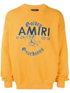 Amiri 'golden Guardians' Print Sweater - Yellow