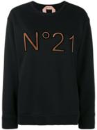 No21 Logo Printed Loose Sweatshirt - Black