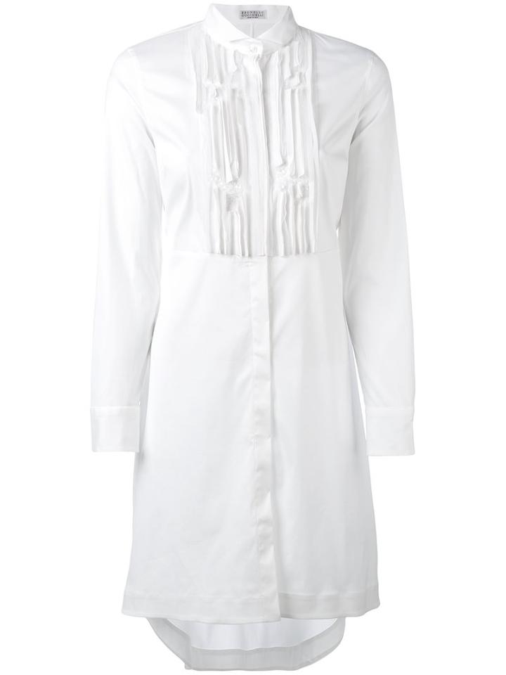 Brunello Cucinelli - Long-length Shirt - Women - Cotton/polyamide/spandex/elastane - M, Women's, White, Cotton/polyamide/spandex/elastane