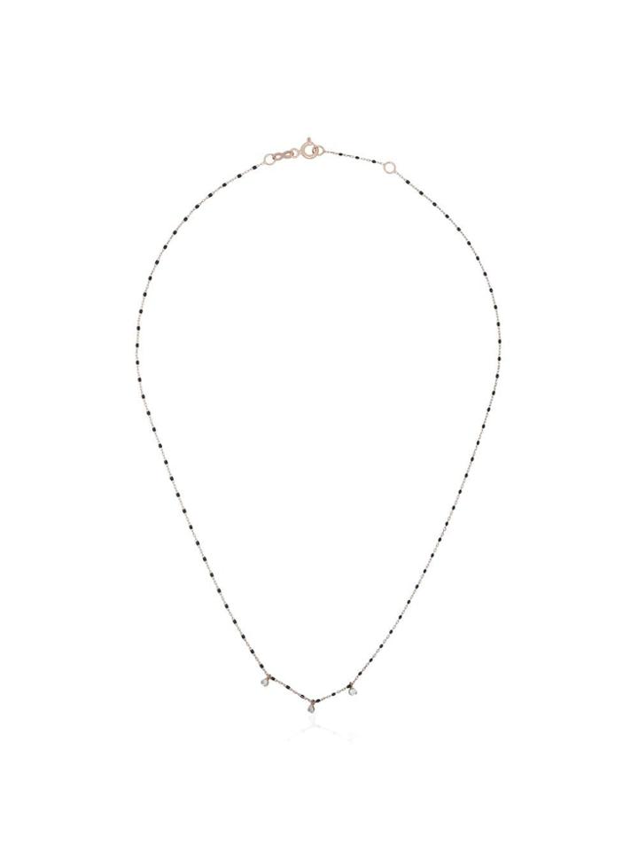 Gigi Clozeau 18kt Gold Diamond-detail Beaded Necklace - Black/ Gold