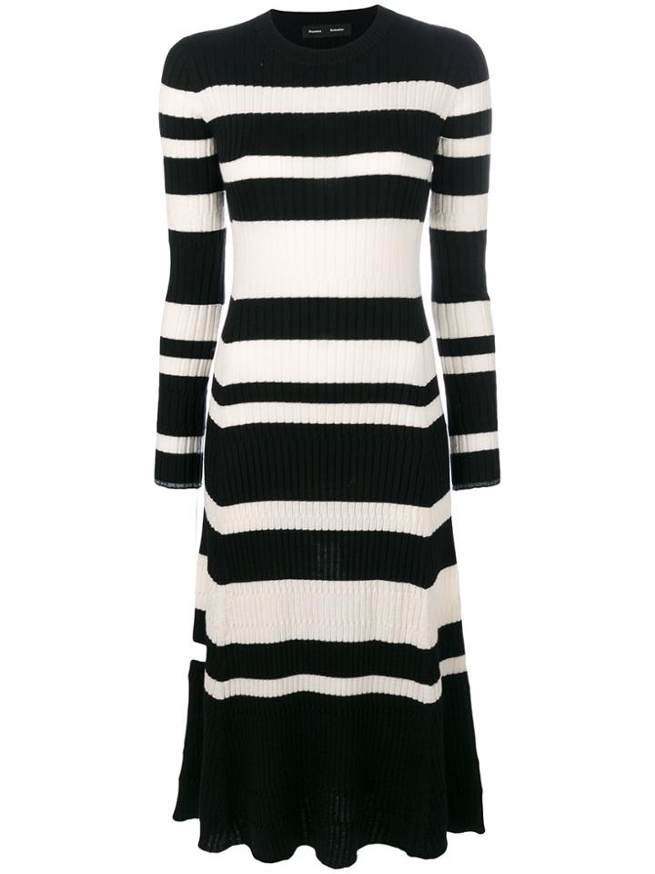 Proenza Schouler Ribbed Striped Sweater Dress - Black