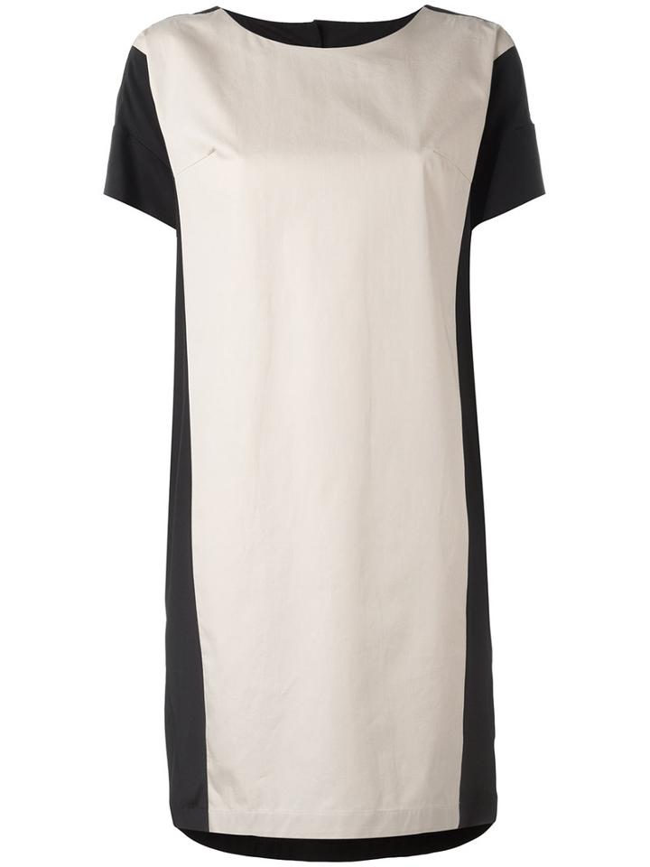 Barba - Contrast Panel T-shirt Dress - Women - Cotton - 40, Nude/neutrals, Cotton