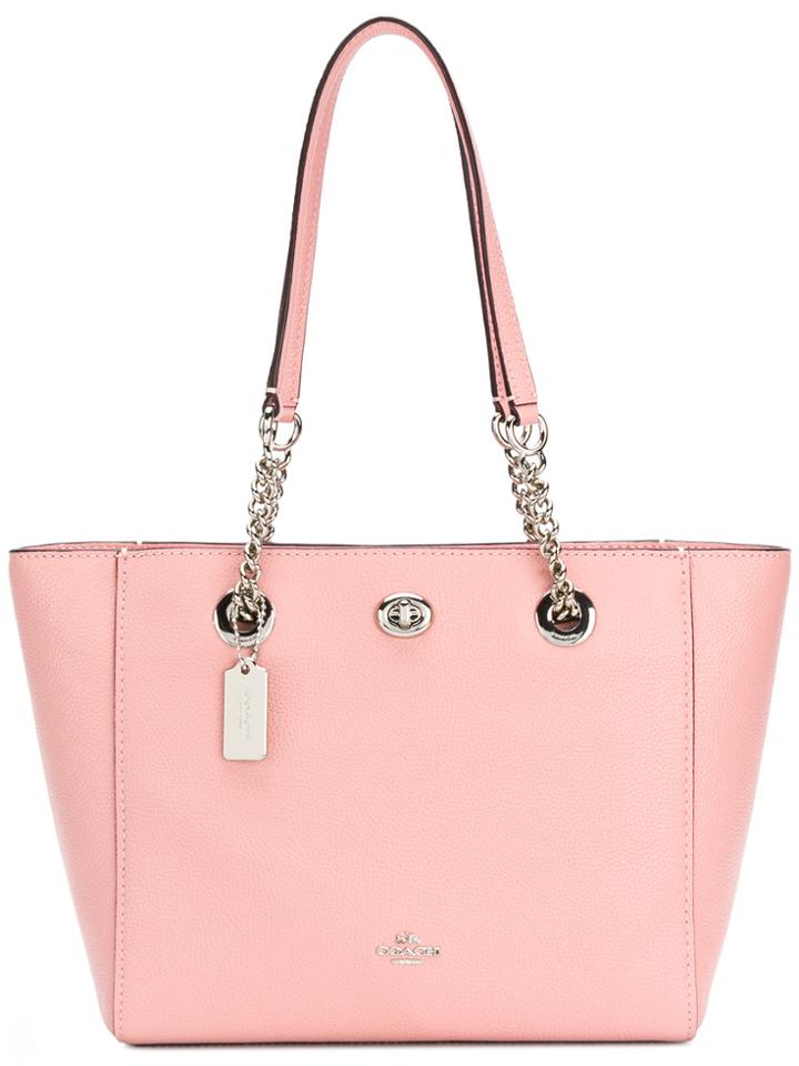 Coach Front Logo Tote Bag - Pink & Purple