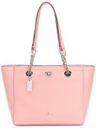 Coach Front Logo Tote Bag - Pink & Purple