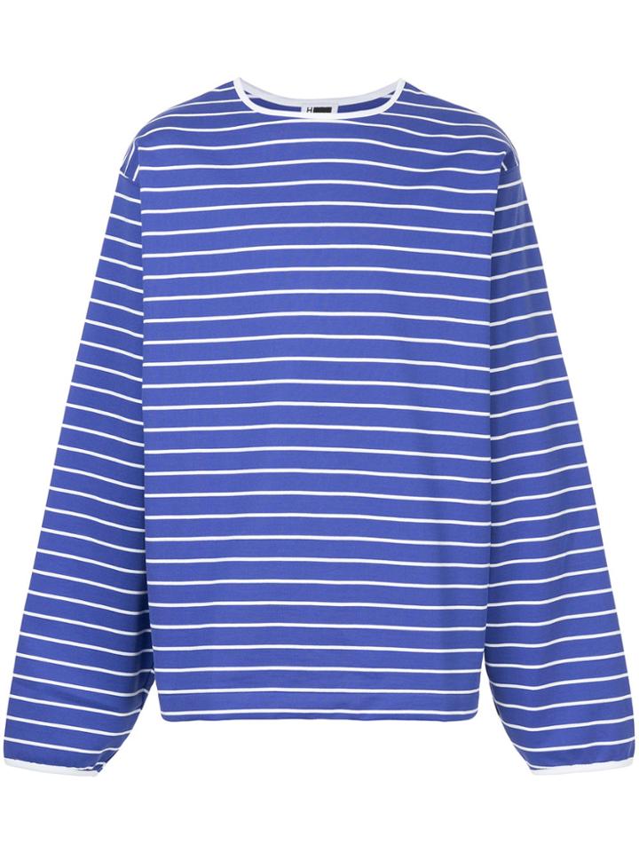 H Beauty & Youth Boxy Striped T-shirt - Blue
