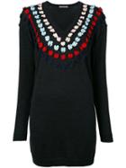 Marco De Vincenzo - Bow Appliqué Jumper - Women - Polyester/wool - 38, Grey, Polyester/wool