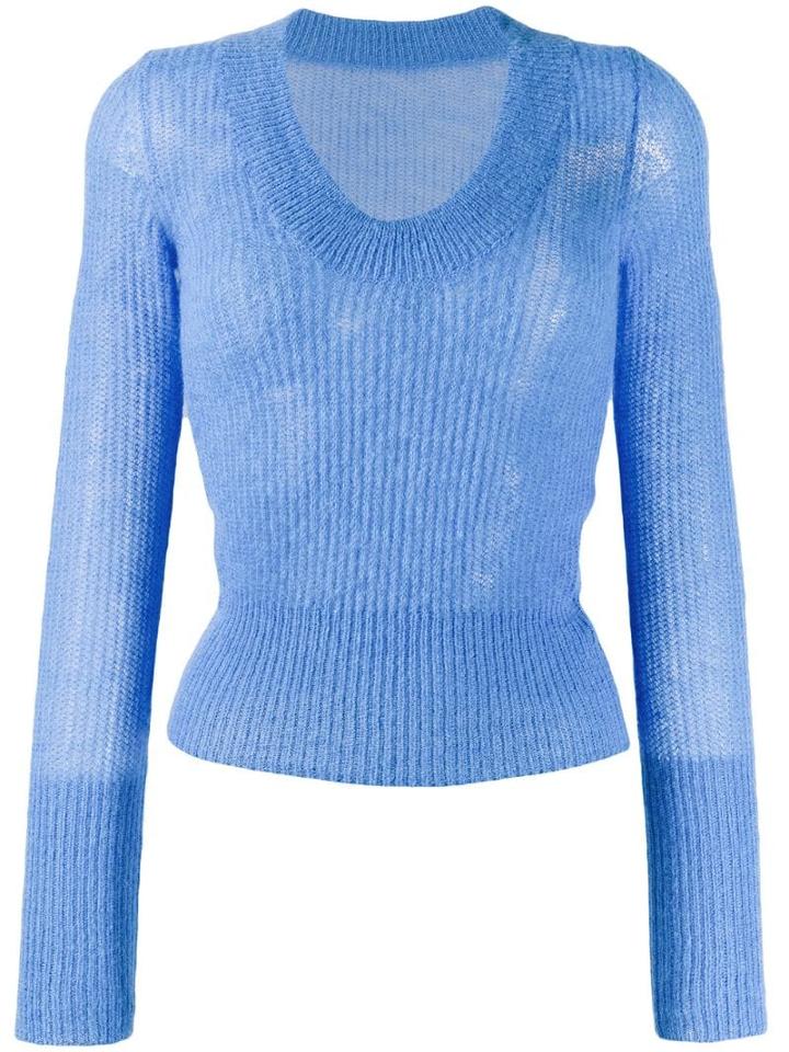 Jacquemus Ribbed Round Neck Sweater - Blue