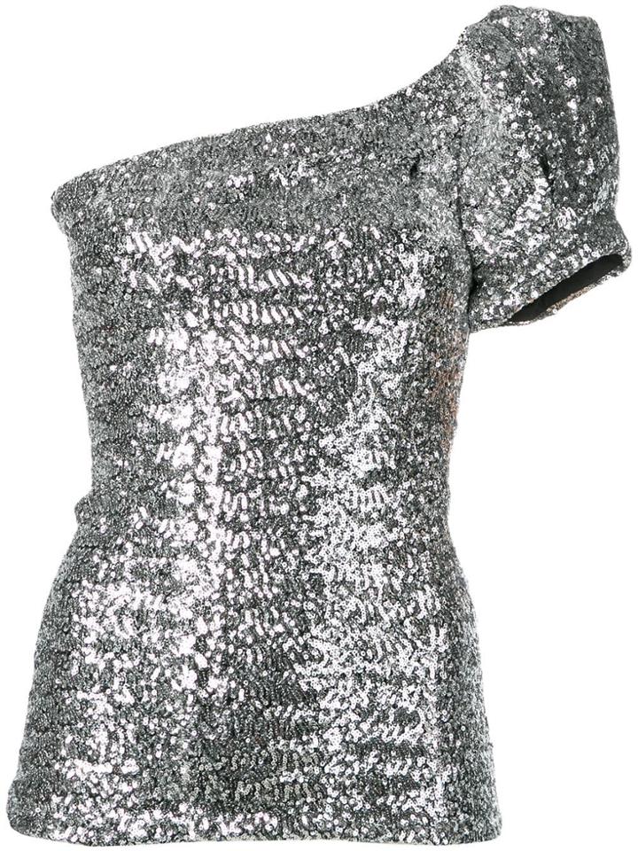 Isabel Marant Sequin One Shoulder Top - Metallic