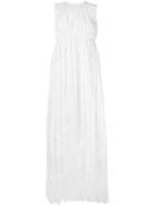 Ermanno Scervino Lace Trim Dress, Women's, Size: 44, White, Linen/flax/polyamide/viscose/cotton