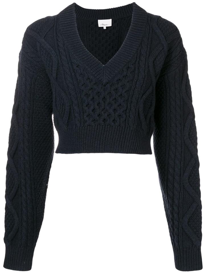 3.1 Phillip Lim Cropped Knit Sweater - Blue