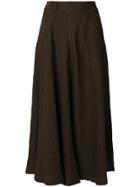 Aspesi Long Flared Skirt - Brown
