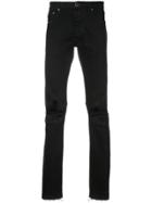Unravel Project Distressed Slim-fit Jeans - Black
