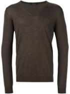 Roberto Collina Classic Sweater, Men's, Size: 48, Brown, Nylon/merino