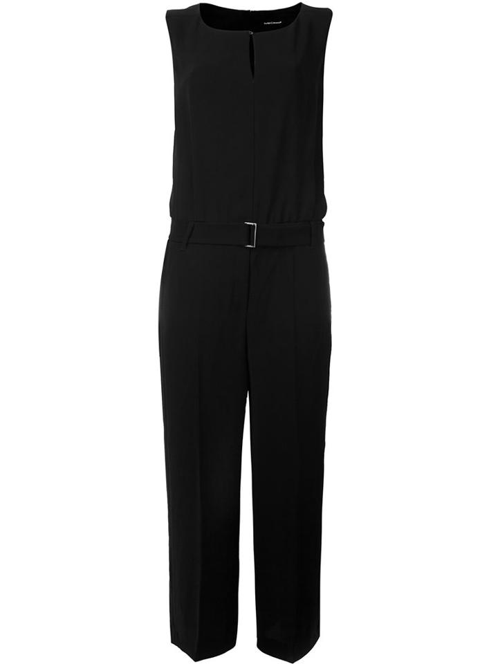 Luisa Cerano Cropped Belted Jumpsuit, Women's, Size: 42, Black, Polyester