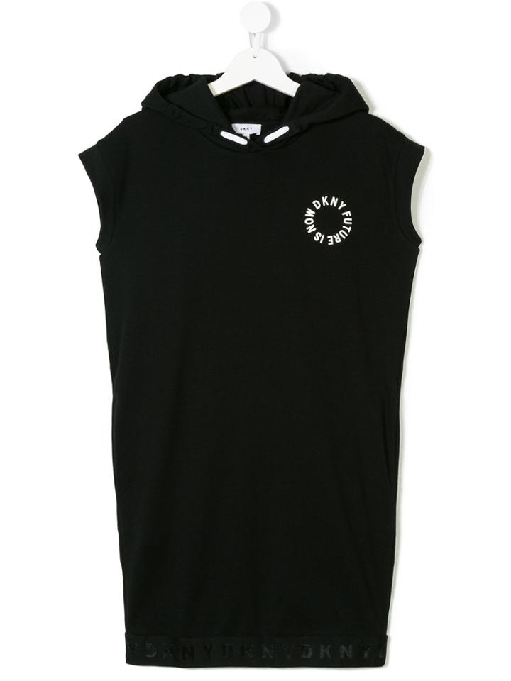 Dkny Kids Sleeveless Hooded Dress - Black