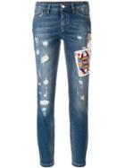 Dolce & Gabbana Playing Cards Patch Jeans - Blue