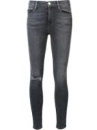 Frame Denim Distressed Skinny Jeans, Women's, Size: 32, Grey, Cotton/polyester/spandex/elastane