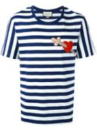 Gucci Heart Dagger Striped T-shirt, Men's, Size: Small, Blue, Cotton