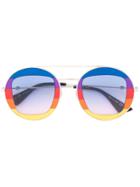 Gucci Eyewear Rainbow Round Frame Sunglasses - Metallic