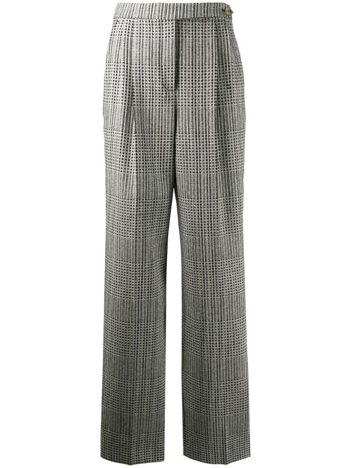 Ermanno Scervino Check Print Trousers - Grey