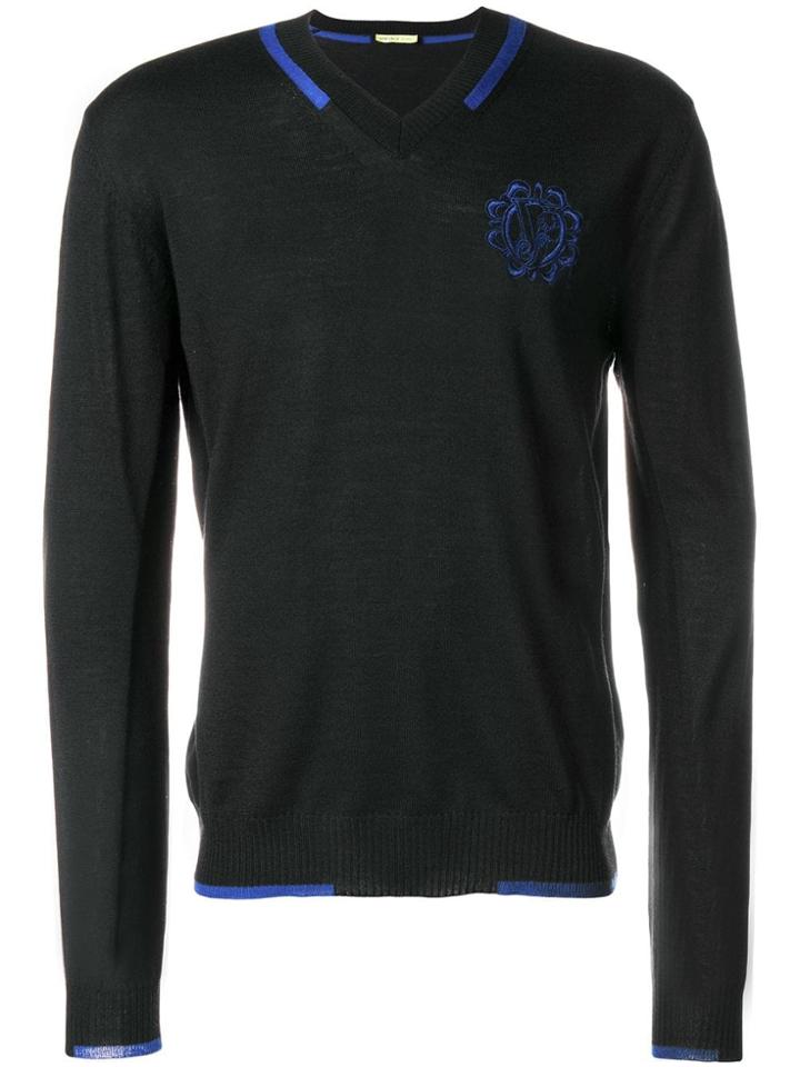 Versace Jeans V-neck Classic Jumper - Black