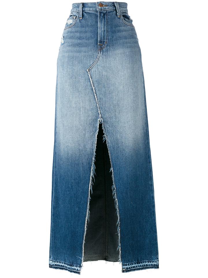 J Brand Front Slit Denim Skirt - Blue