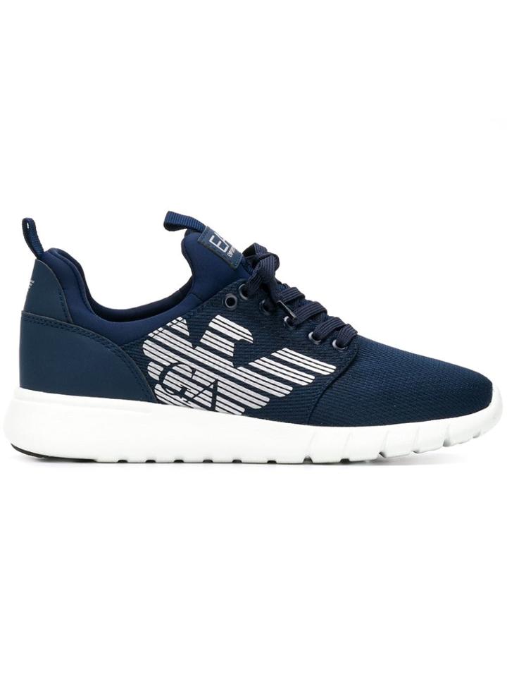 Ea7 Emporio Armani Logo Lace-up Sneakers - Blue