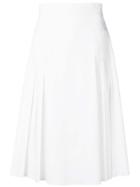 Rochas High Waisted Pleated Skirt - White