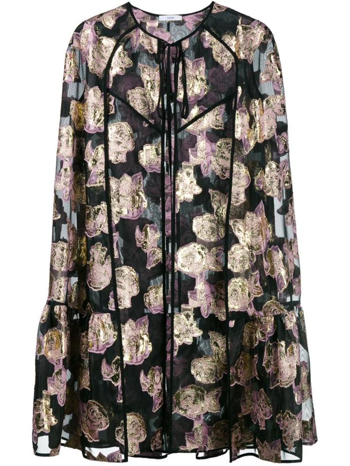 Erdem 'angela' Poncho, Women's, Size: 14, Black, Polyester/polyamide/silk