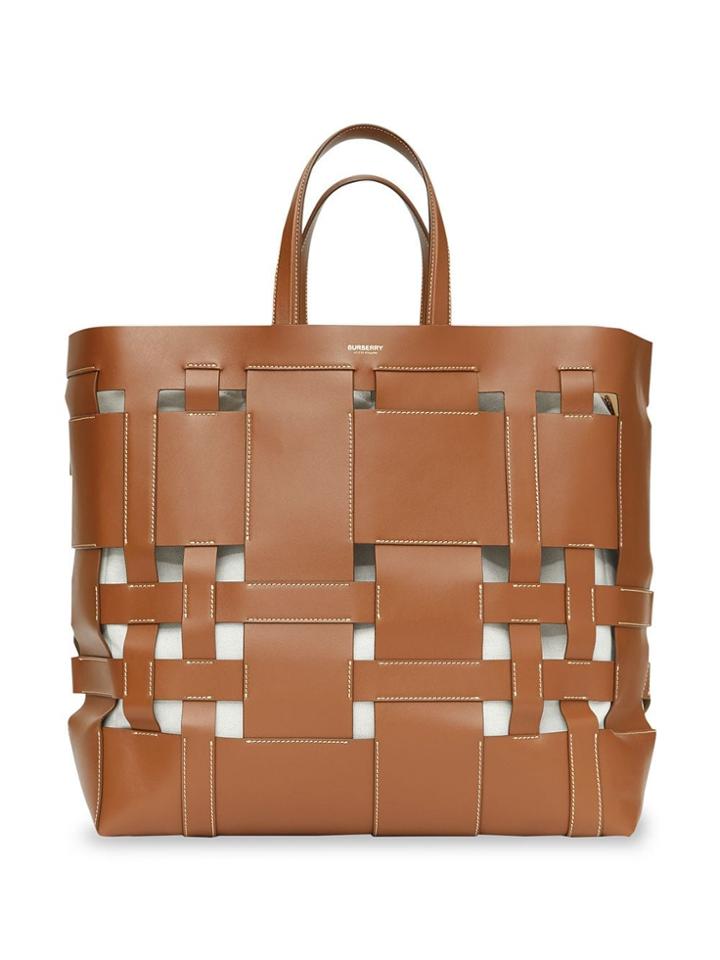 Burberry Large Vintage Check Austen Tote - Brown