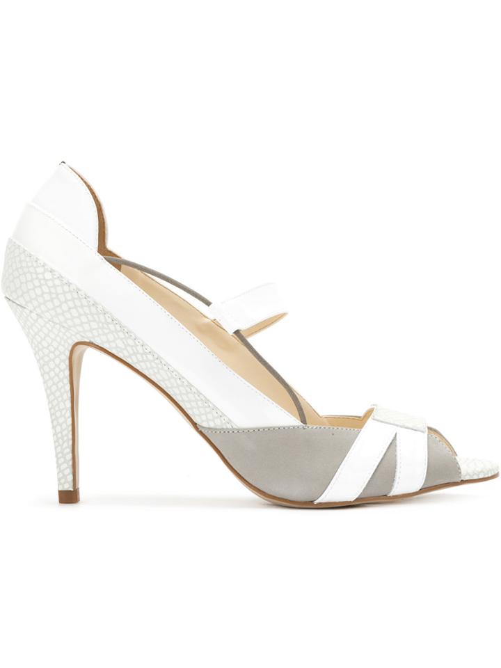 Mara Mac Panelled Peep Toe - Grey