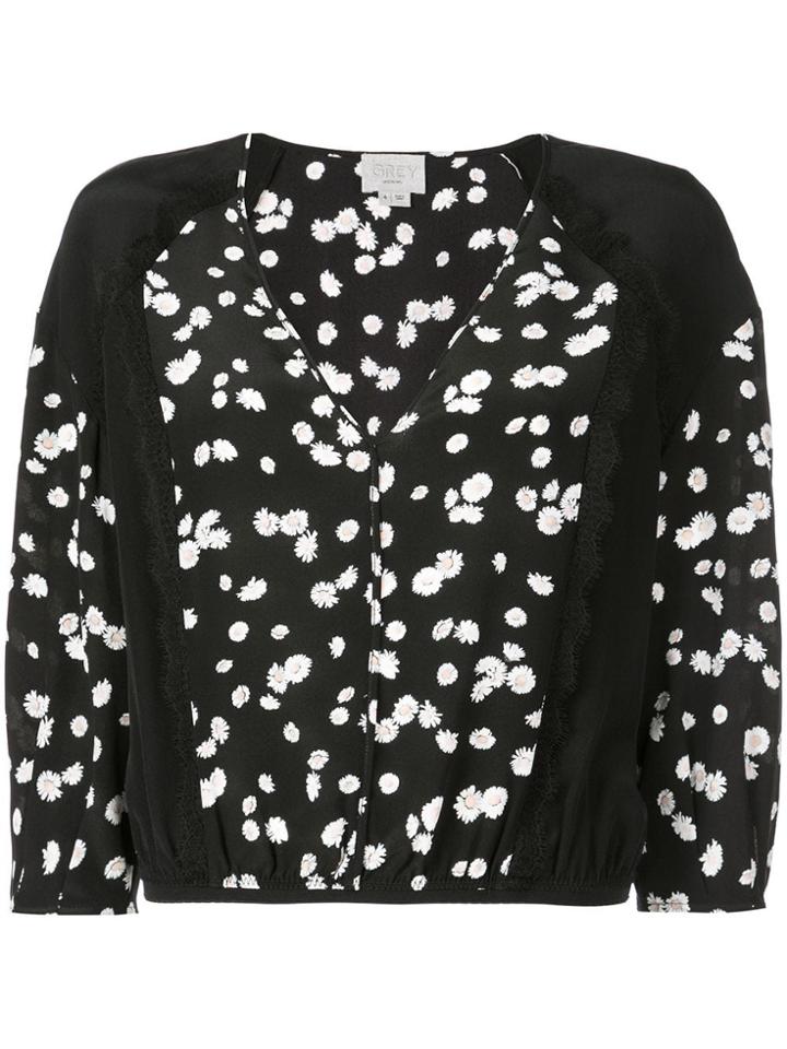 Jason Wu Floral Cropped Blouse - Black