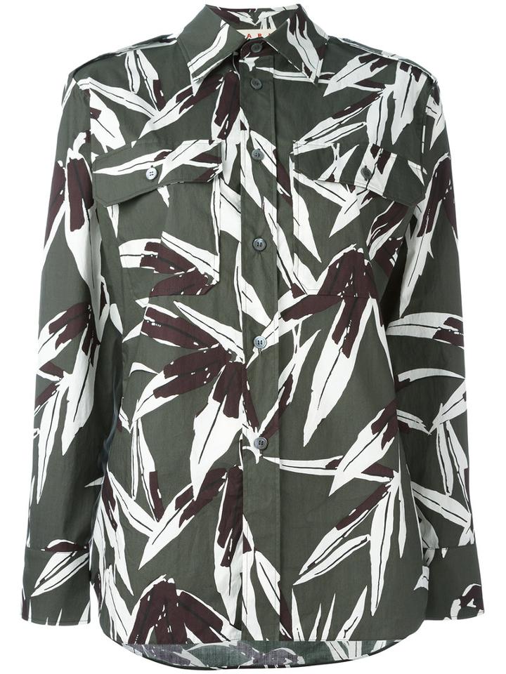 Marni Floral Print Shirt, Women's, Size: 40, Green, Cotton