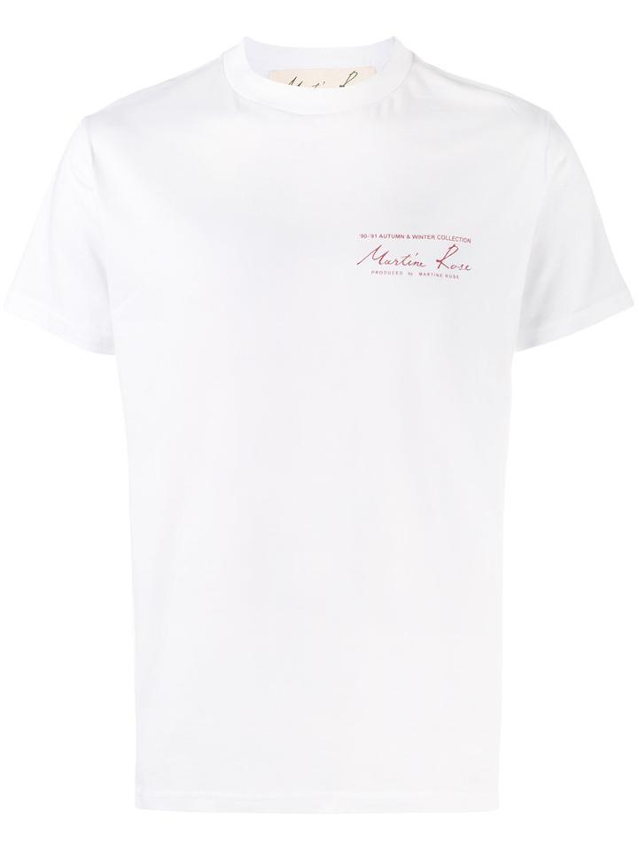 Martine Rose Logo Printed T-shirt, Men's, Size: Medium, White, Cotton