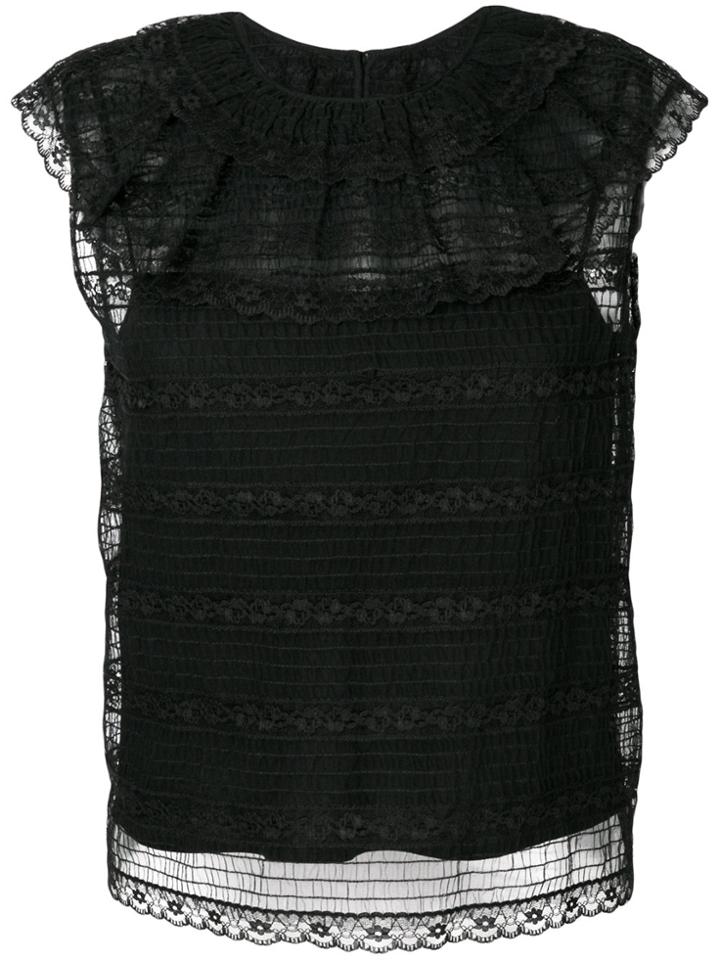 Red Valentino Lace Shell Top - Black