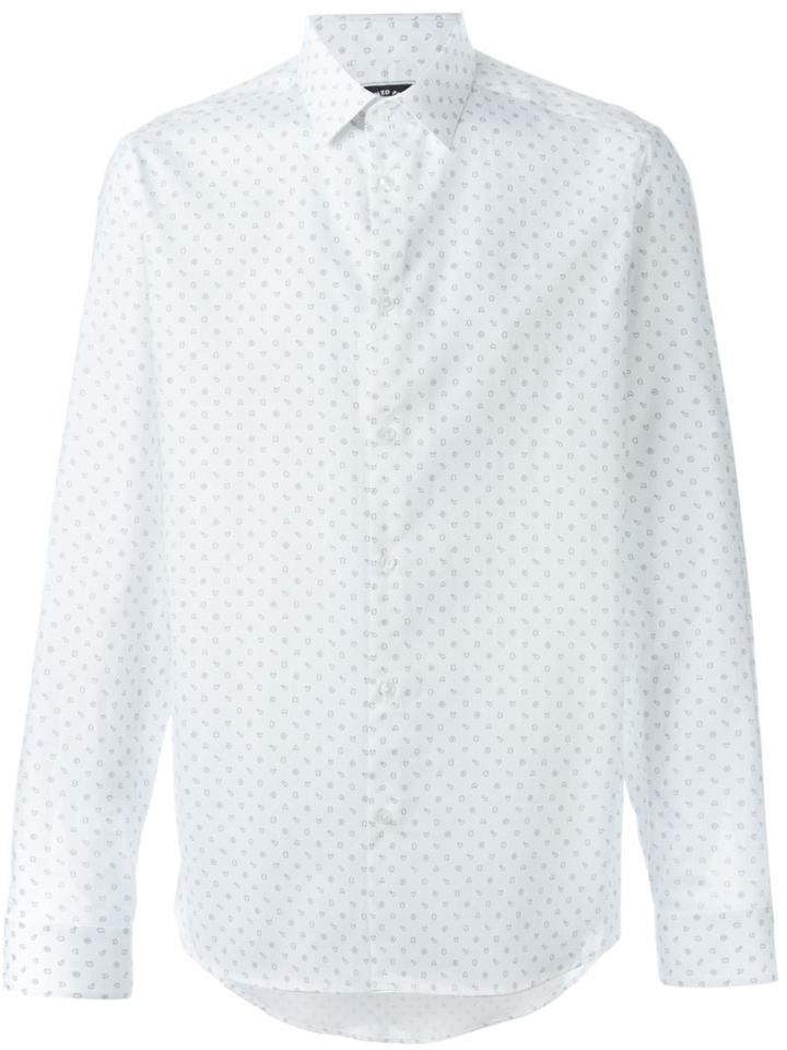 Kenzo All-over Print Shirt, Men's, Size: 38, White, Cotton