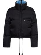 Prada Nylon Cropped Puffer Jacket - Black