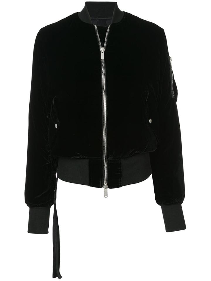 Unravel Project Velvet Bomber Jacket - Black