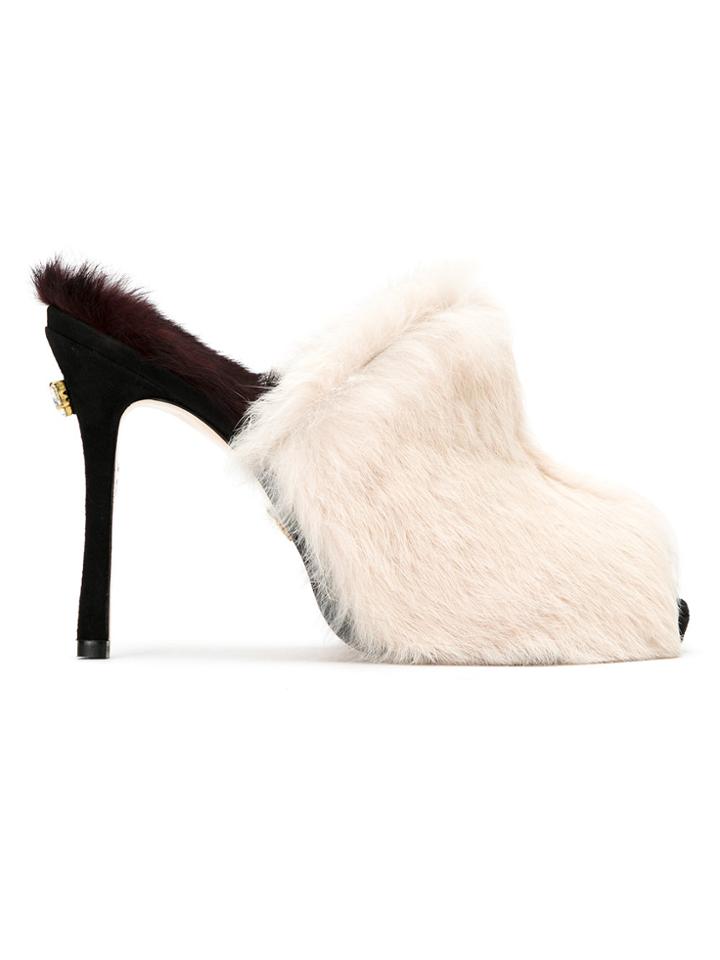 Andrea Bogosian Fur Mules - Nude & Neutrals