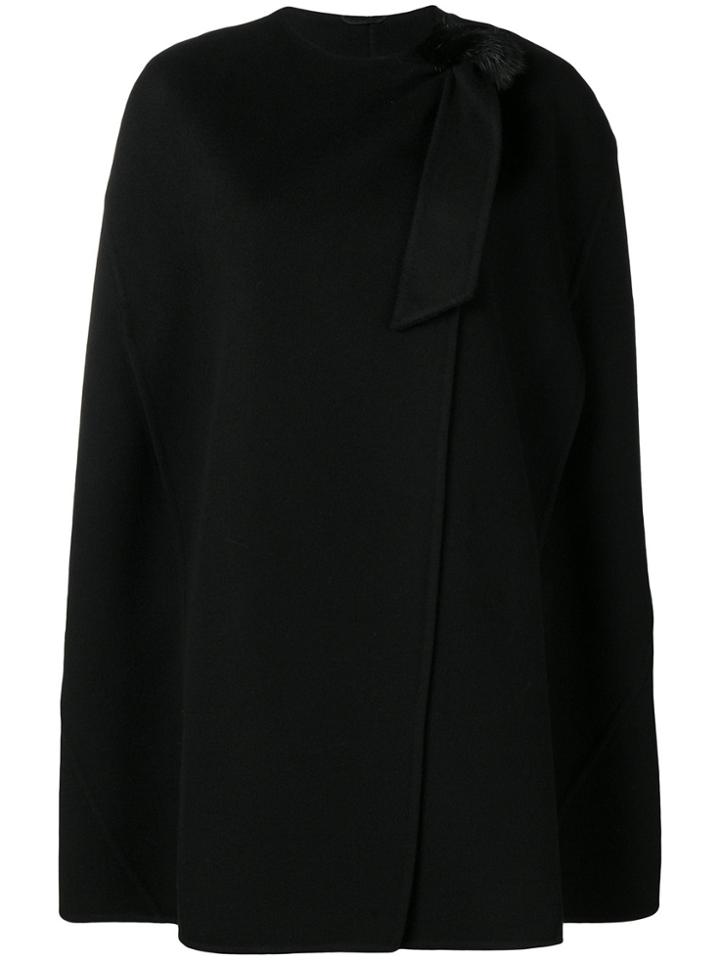 Ermanno Scervino Draped Oversized Coat - Black