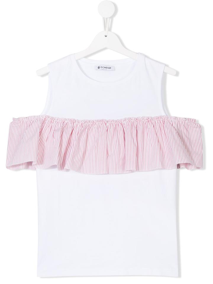 Dondup Kids Ruffled Trimmed Tank - White
